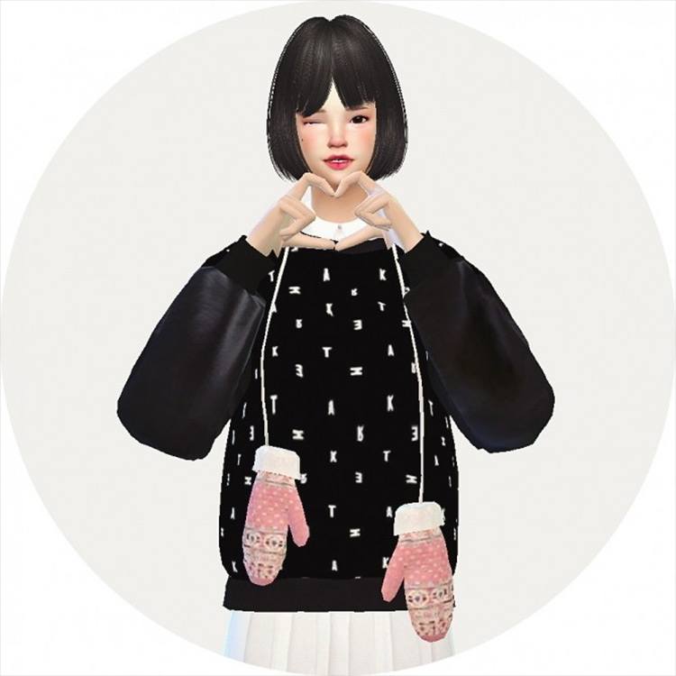 Hang Neck Mittens Sims 4 CC