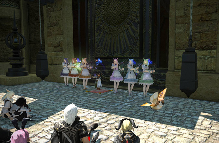 Mammet Musical Group singing outside / FFXIV HD Screenshot