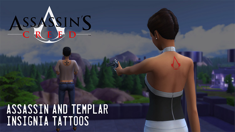 Assassin's Creed Back Tattoos / Sims 4 CC