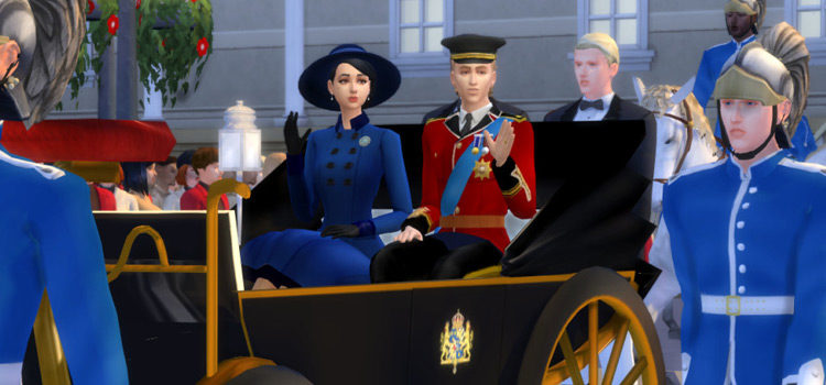 Royal family in carriage pose (The Sims 4)