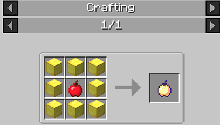 Enchanted Golden Apple Crafting MC mod preview