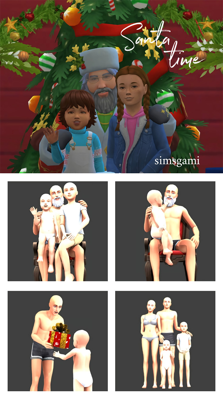 Santa Time Poses for The Sims 4