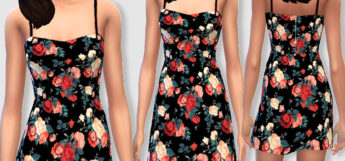 Everyday Dark Floral Dress (TS4 Preview)
