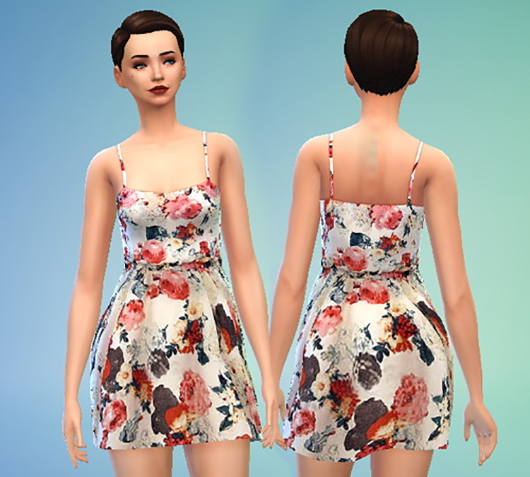 Sims 4 Floral Dress CC  All Free To Download    FandomSpot - 5