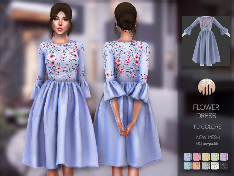 Sims 4 Floral Dress Cc All Free To Download Fandomspot