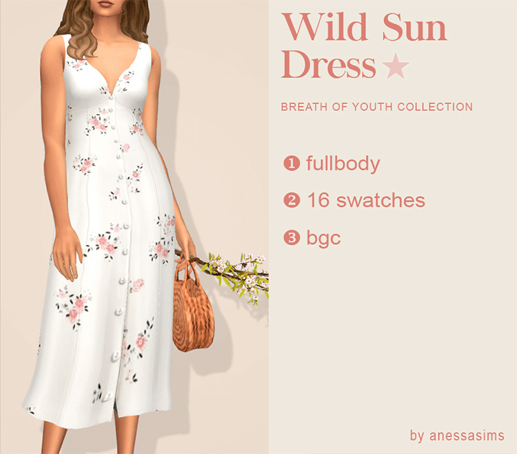 Sims 4 Floral Dress CC  All Free To Download    FandomSpot - 55