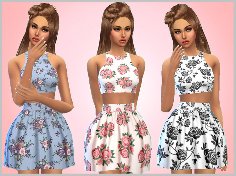 Sims 4 Floral Dress CC  All Free To Download    FandomSpot - 79