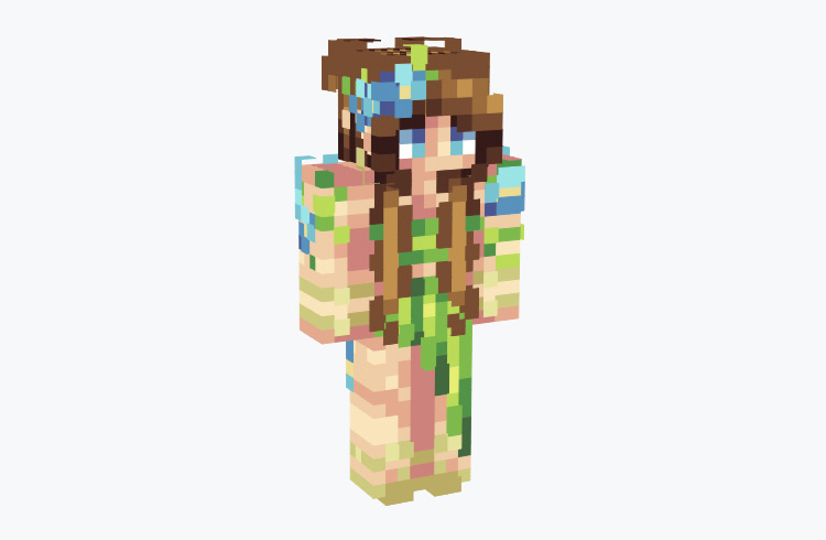 Brunette nature girl in green / Minecraft Skin