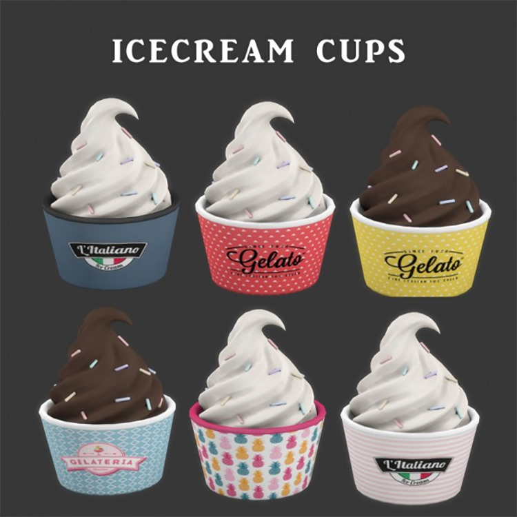 Sims 4 Ice Cream Cups CC (Preview)