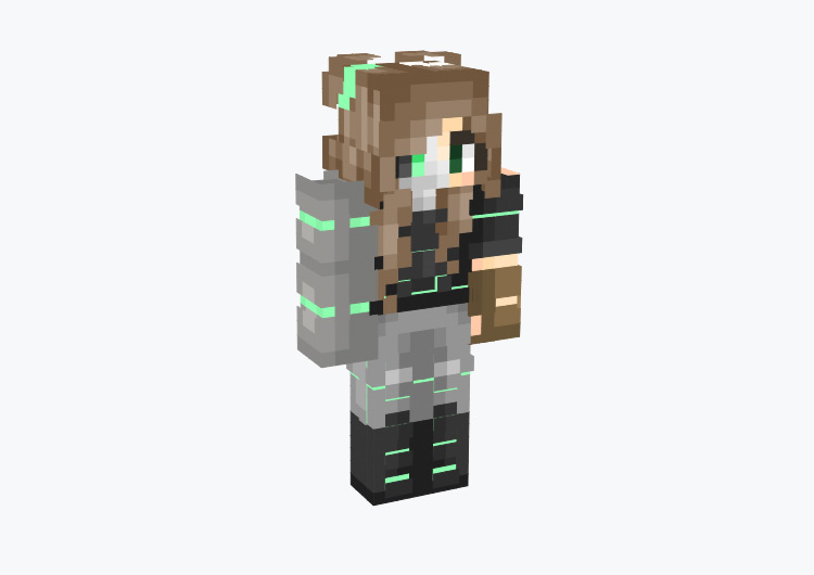 Brunette Cyborg Girl / Minecraft Skin