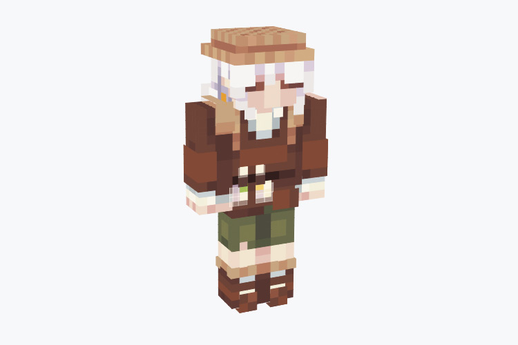 White-haired farmer male elf / Minecraft Skin