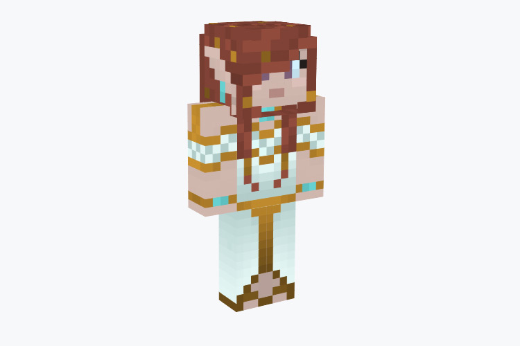 Elf Priestess with Brunette Hair / Minecraft Skin