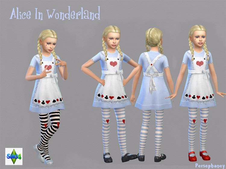 Alice in Wonderland Child Costume / Sims 4 CC