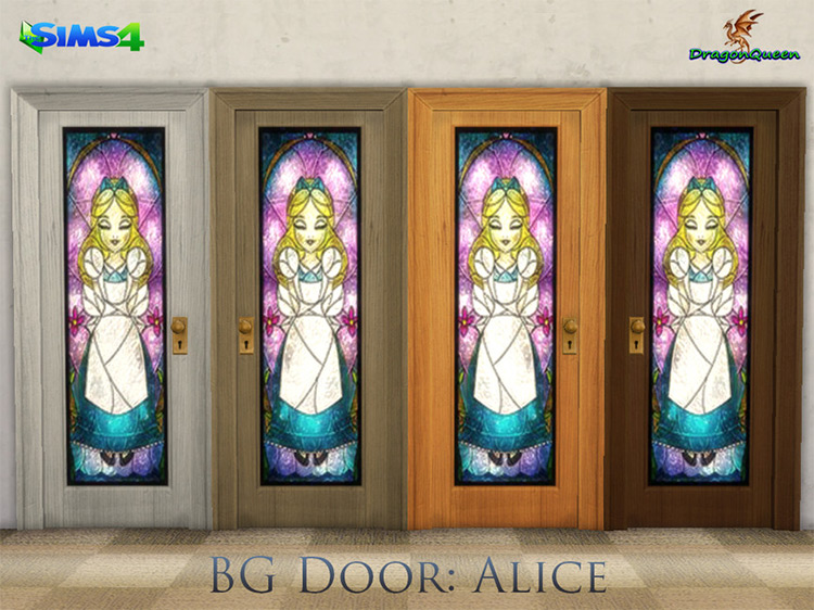 Alice in Wonderland Stained Glass Door / Sims 4 CC