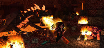 Flame Dragon Battle in Minecraft