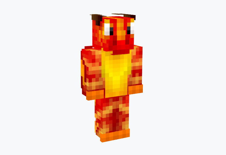 Orange & Red Dragon Character / Minecraft Skin