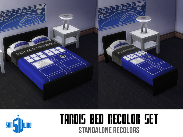 Sim Who’s TARDIS Bed Set / Sims 4 CC