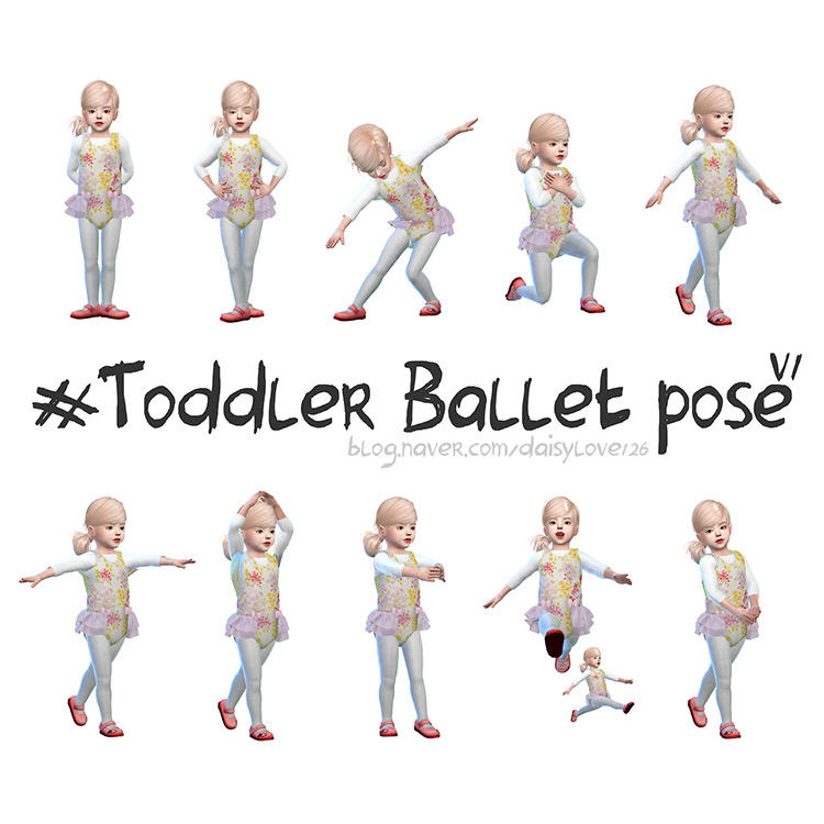 Toddler Ballet Poses for The Sims 4