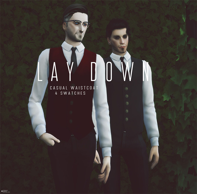 Lay Down Casual Waistcoat for The Sims 4