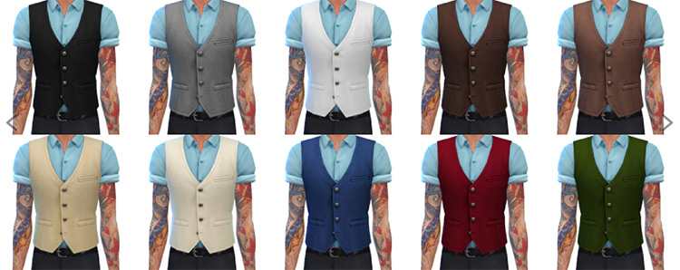 Tweed Vest Recolor Preview / Sims 4 CC