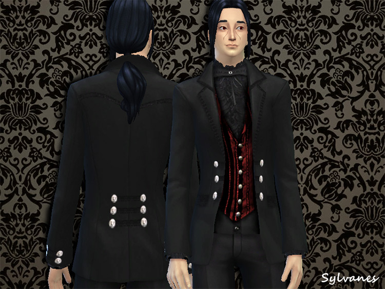 Vampire Lord Victorian Vest for The Sims 4