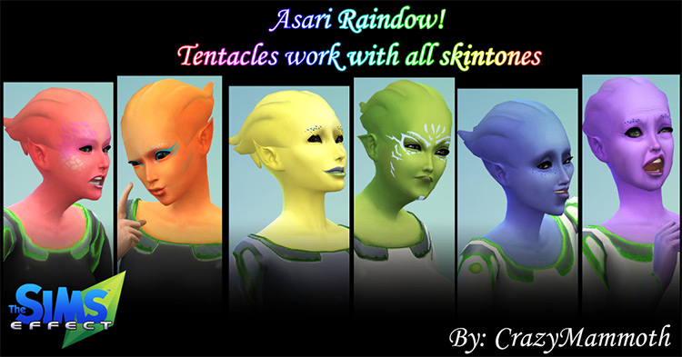 Asari Head Tentacles / Sims 4 CC