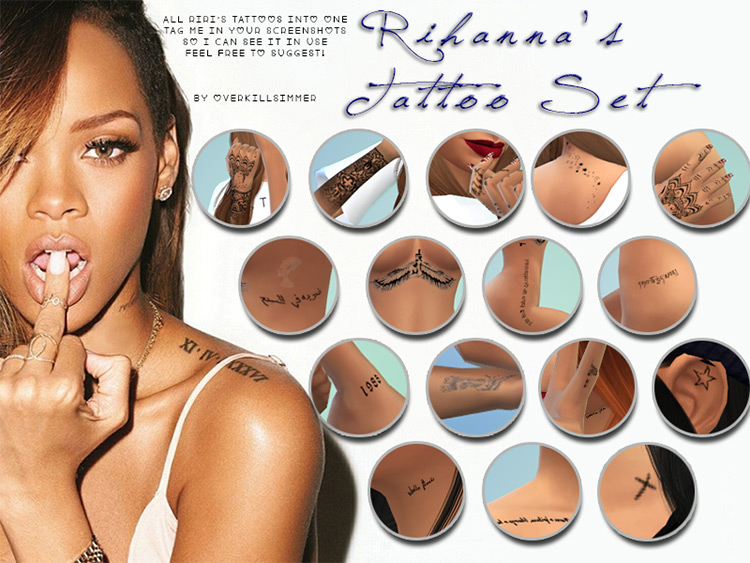 Rihanna’s Tattoo Set / Sims 4 CC