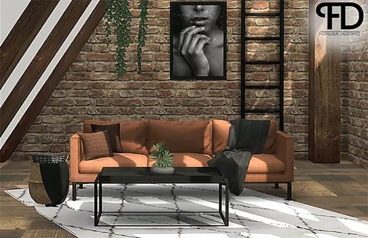 West Elm Living Room Set / Sims 4 CC