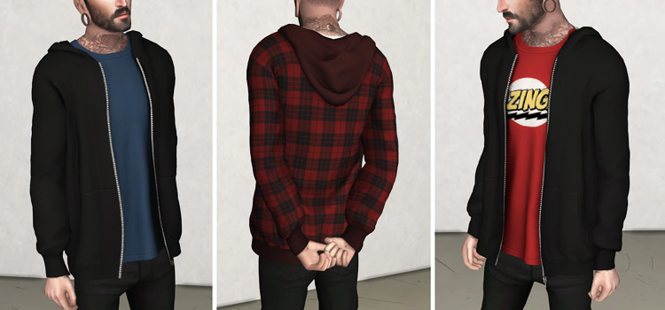 Simple Men's Hoodie Attire / Sims 4 CC