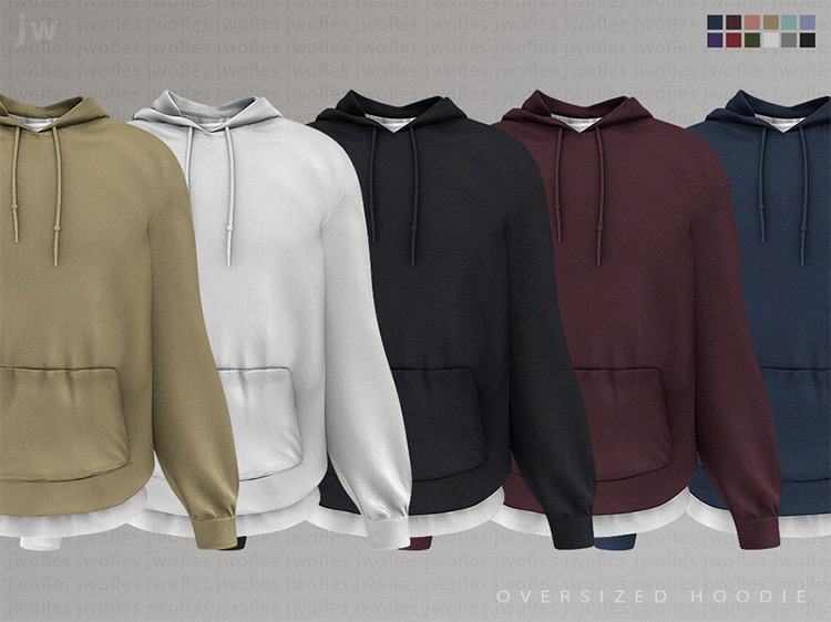 Oversized Hoodie Mesh For Men / Sims 4 CC