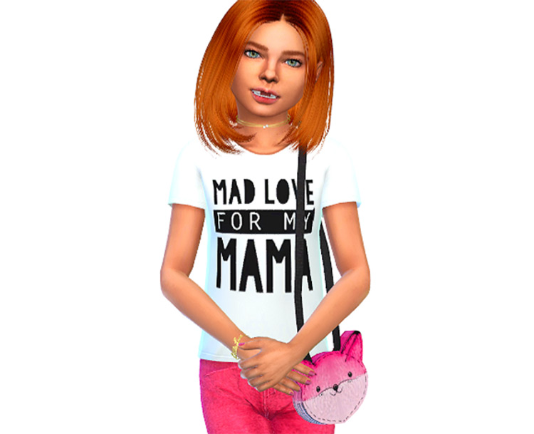 Crazy About Mom Tees For Kids / Sims 4 CC