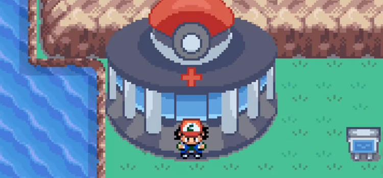 Pokemon Ash Grey Outside Pokecenter (Screenshot)