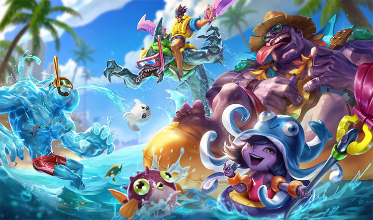 League of Legends Pool Party Lulu Skin Splash