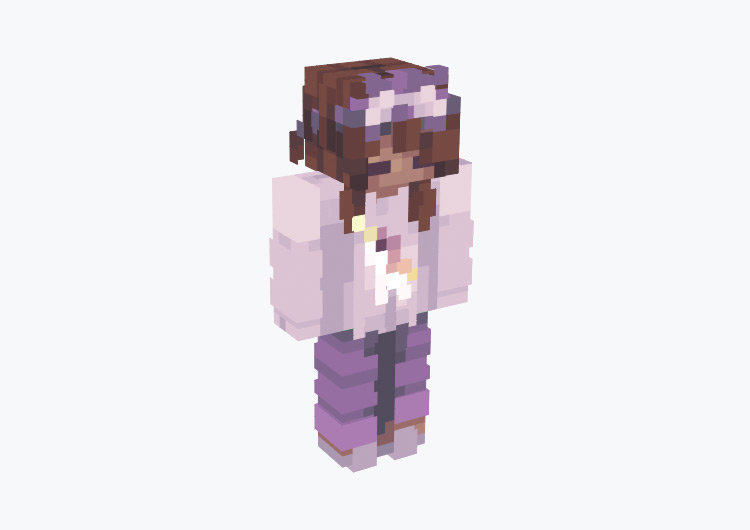 Lavender Purple Pajamas Girl / Minecraft Skin