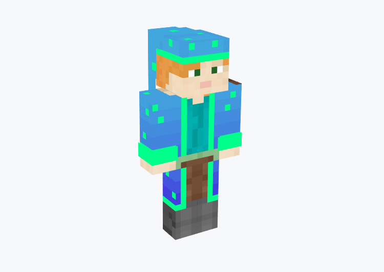 Blue Robe and Cap Boy Pajamas / Minecraft Skin