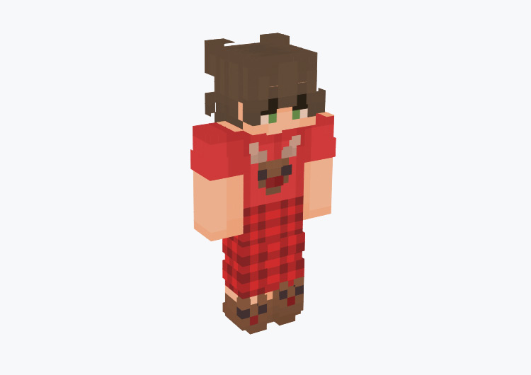 Red Rudolph Pajamas Boy / Minecraft Skin