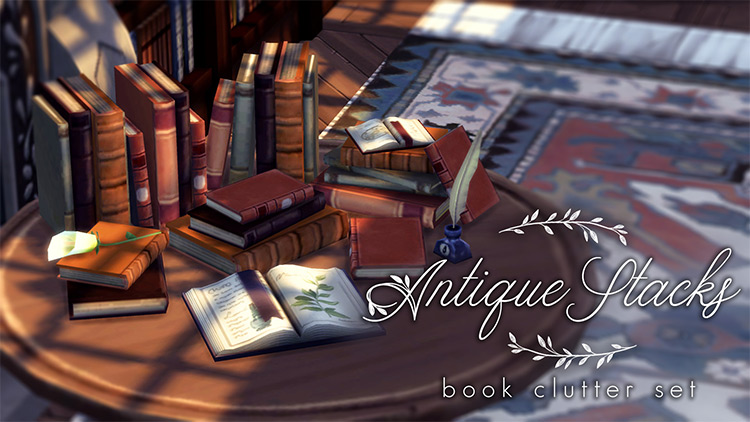 Antique Stacks Book Clutter / TS4 CC