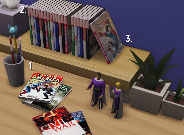 Marvel Comics Decor Clutter / Sims 4 CC