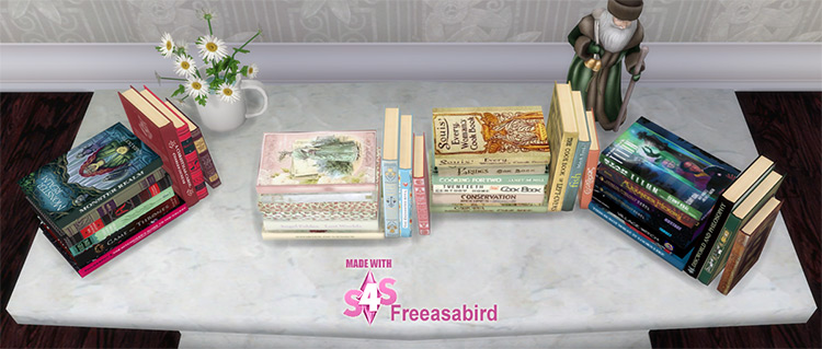 Books x9 Clutter / Sims 4 CC
