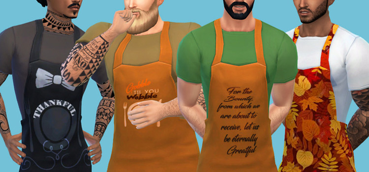 Male Thanksgiving Apron CC for The Sims 4