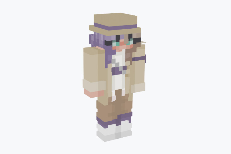 Female Purple/Lavender Explorer Minecraft Skin