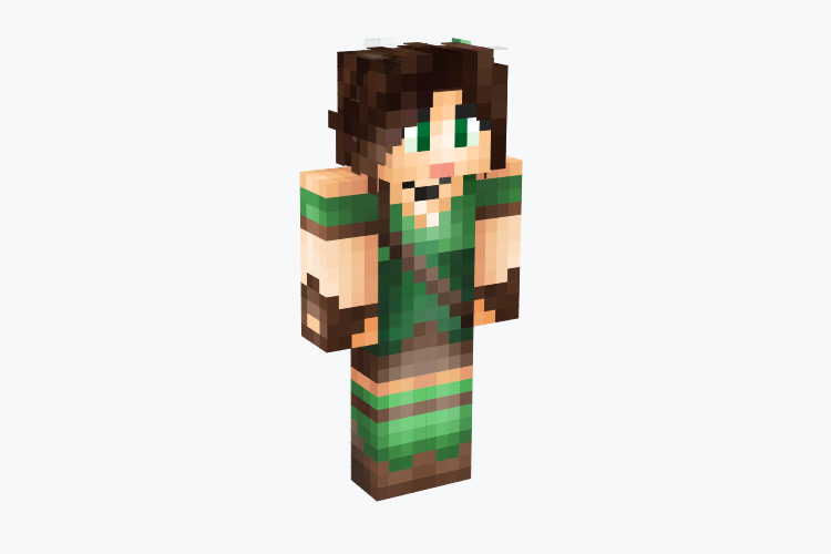 Girl Huntress in Green / Minecraft Skin