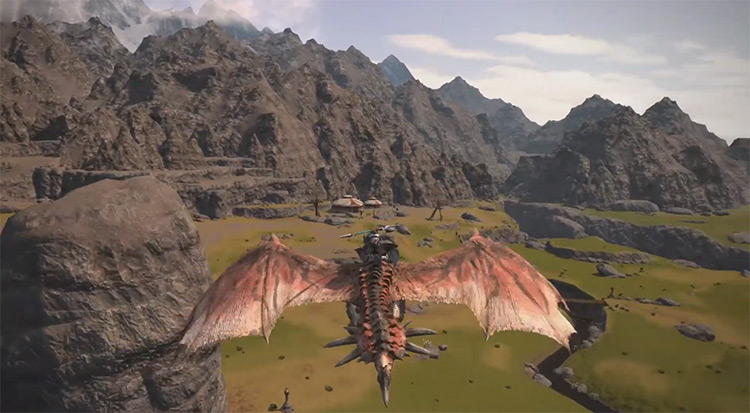 Rathalos FFXIV Flying Mount Screenshot