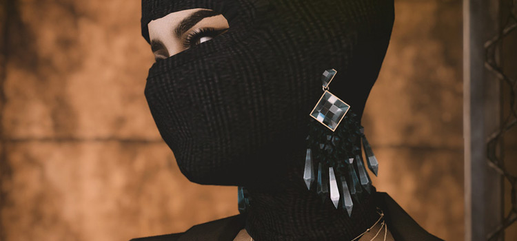 Female Ski Mask with Jewelry (Sims 4 CC)