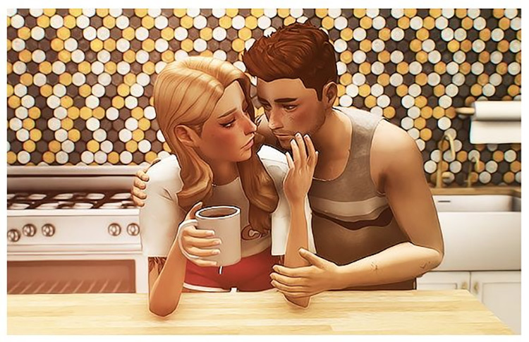 Random Kitchen Counter Poses by andromeda-sims / The Sims 4