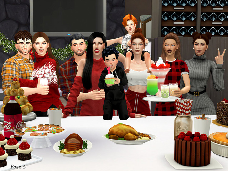 Christmas Dinner (Pose Pack) by Beto_ae0 for The Sims 4