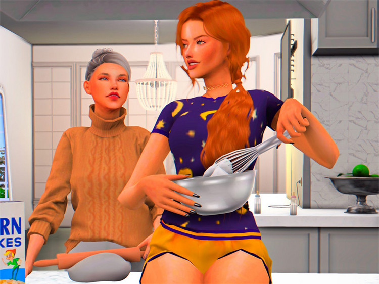 Bake Day Poses / Sims 4 CC