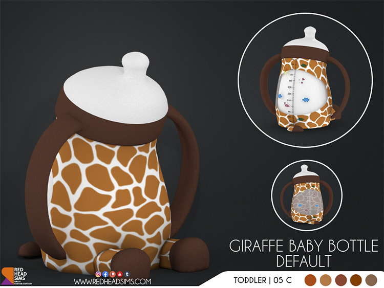 Giraffe Pacifier and Baby Bottle / Sims 4 CC