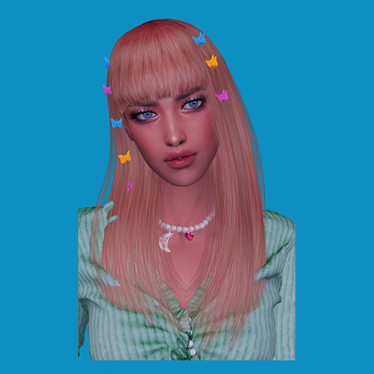 Maya Hair + Hair Clips for The Sims 4