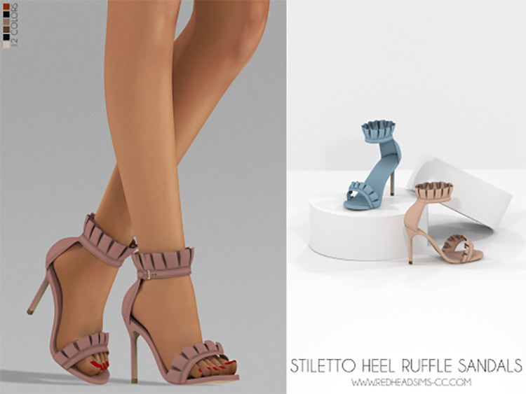 Stiletto Heel Ruffle (Open Toe) for The Sims 4